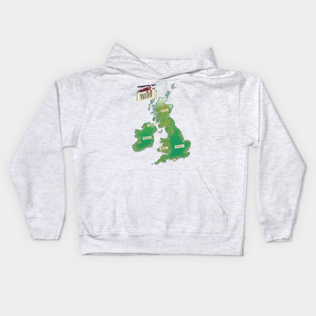 Map of the British Isles. Kids Hoodie by nickemporium1